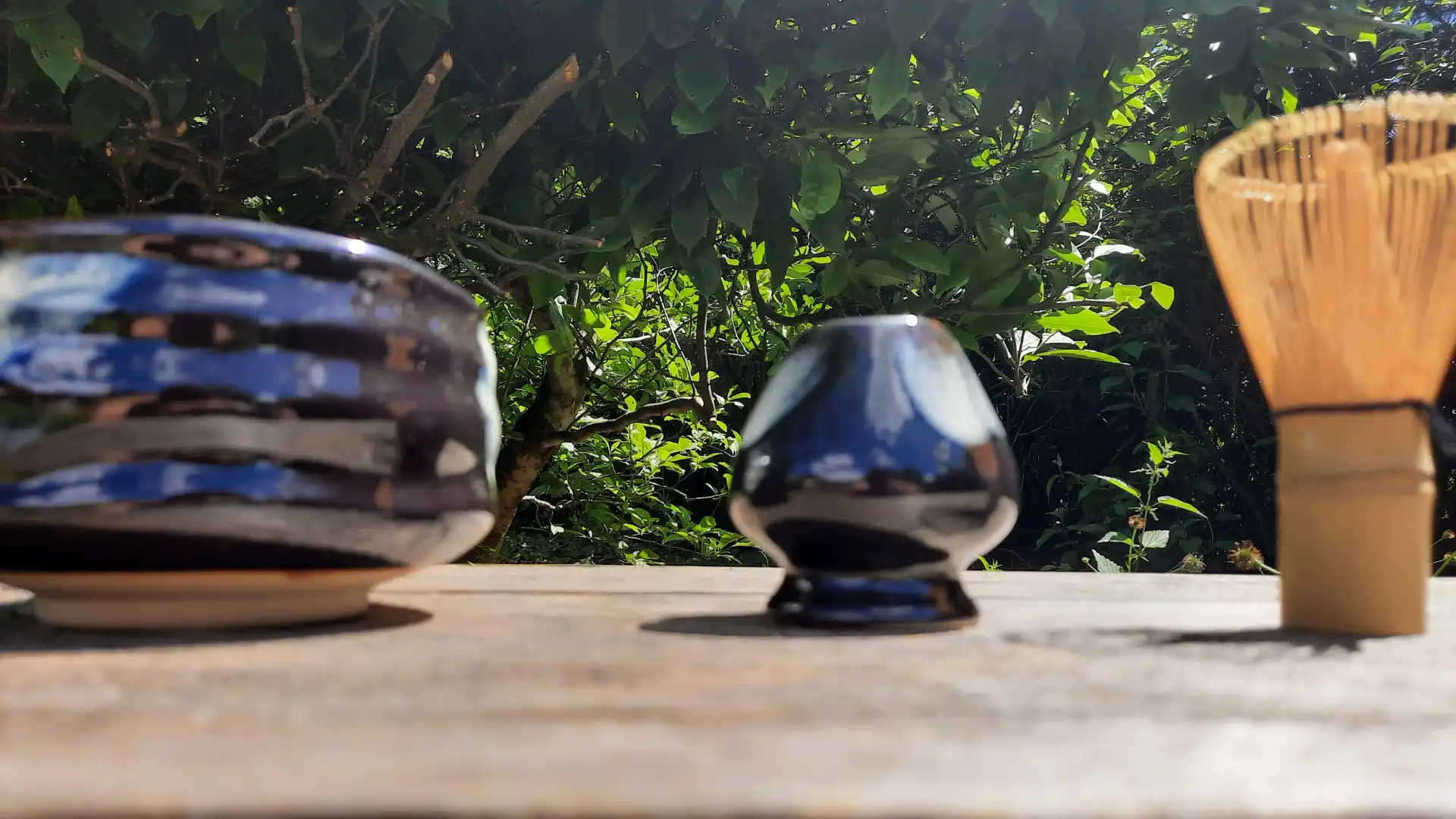 Matcha Set in der Natur
